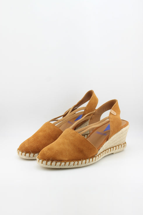 Verbenas Suede Espadrille Wedge Slingback Sandals